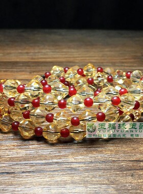 天然白水晶手串八棱型随型配珠清代项链念珠勒子管珠高古水晶手链