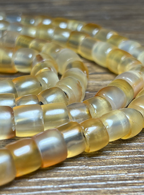 高古西玛珠直切老玛瑙油光包浆算盘珠串带包浆玛瑙隔片配珠配饰