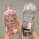 High-looking water cup, summer season, super large capacity sports water bottle, portable fitness straw, bucket, space cup