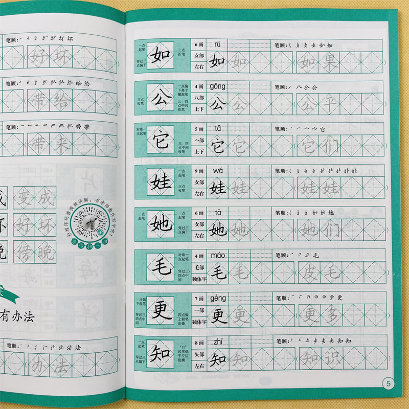 人教版写好规范字二年级上下册十字格写字法语文同步训练小学生书法铅笔钢笔硬笔正楷练字帖笔画笔顺字词专练带测试点评小学教辅