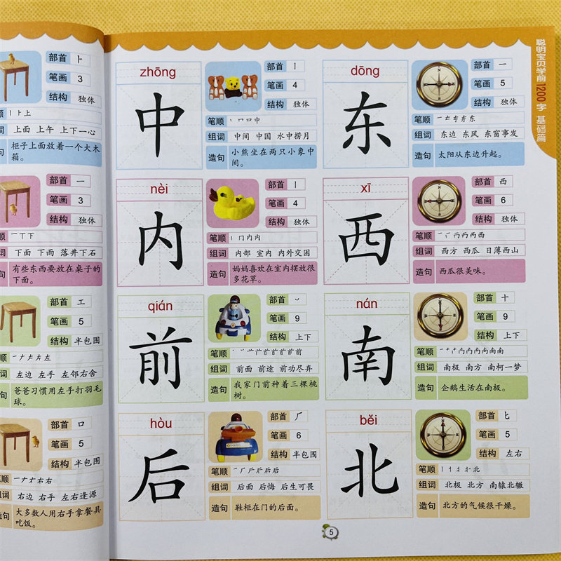 儿童学前识字大王看图识字书3-6岁幼儿园2本1200字注拼音版学前班幼小衔接认字教材语文组词造句学习早教卡宝宝幼升小学习汉字本