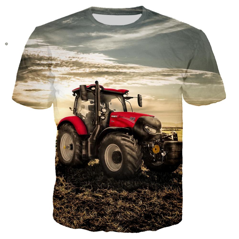 Traktor 3D print short sleeve T-shirt拖拉机3D印花短袖男士T恤 - 图3