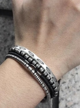 RONINMADE925银男女情侣手链