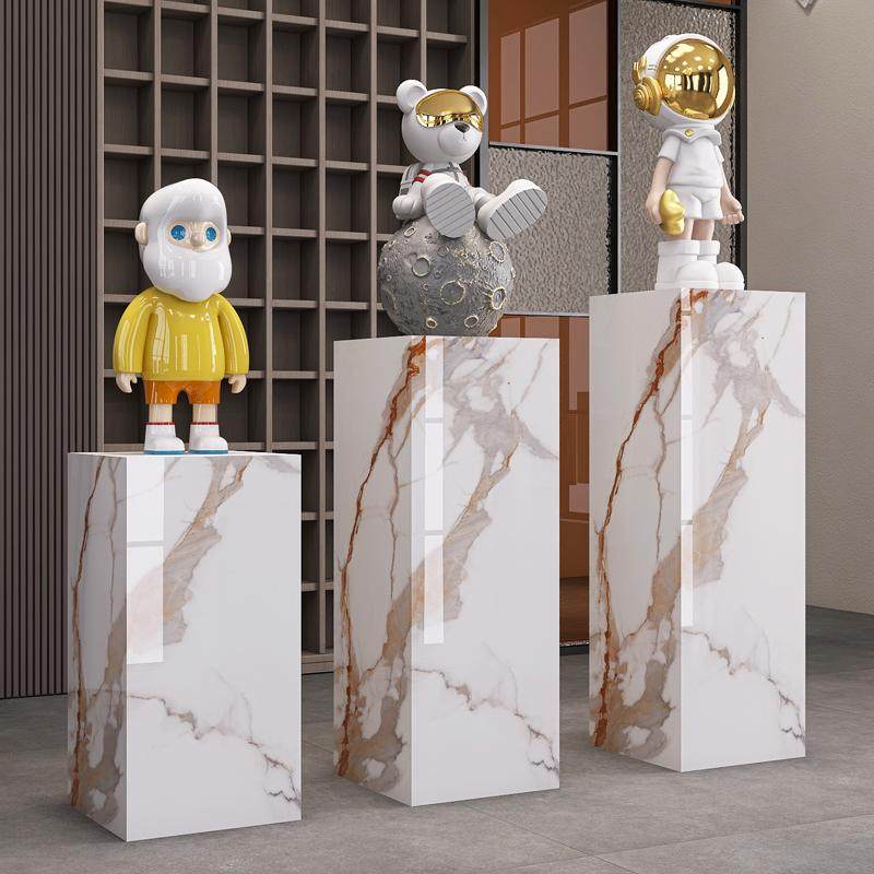 大理石摆件底座轻奢高级感2025新款岩板花架子客厅落地式,淘宝优惠券,粉丝福利购,淘宝优惠卷
