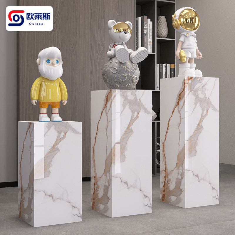 大理石摆件底座轻奢高级感2026新款岩板增高客厅大型落地装饰摆件,淘宝优惠券,粉丝福利购,淘宝优惠卷