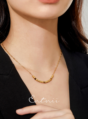 金属小众方块项链毛衣链