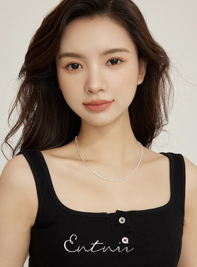 925银波光粼粼素链简约百搭项链