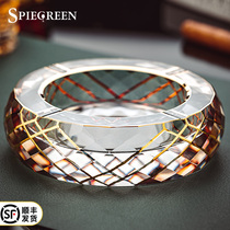 Spiegreen Advanced Sensation Light Lavish Crystal Glass Smoke Cylinder Office Creative Home Living Room Upscale Ashtrays