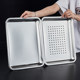 Square plate 304 stainless steel tray grilled fish plate steamed rice plate thickened barbecue plate vegetable plate cooked food braised meat display plate