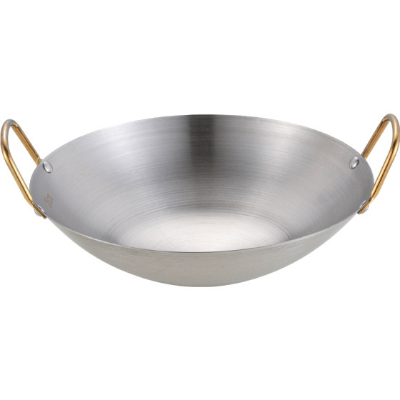 Stainless steel basin round bottom potless coating thickened tripod special dry pot incense pot gas stove pot bar cassette stove commercial