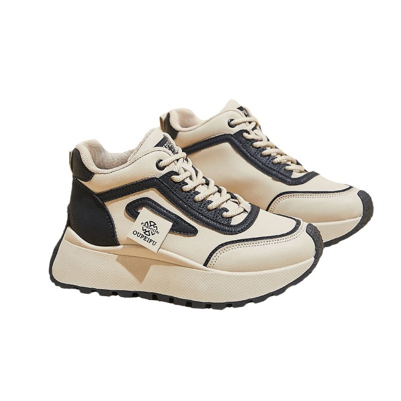 高帮老爹鞋女韩版新款2025秋季学生跑步舒适运动厚底增高休闲鞋女 - 图2