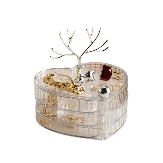 Light luxury deer dream jewelry storage box multi-layer with cover
