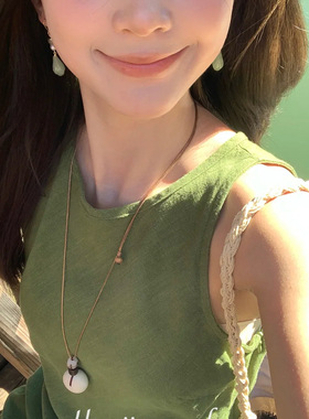 菩提平安扣圆形吊坠项链长款颈链