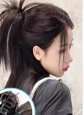 慵懒风蓬松高马尾鸡窝头假发抓夹