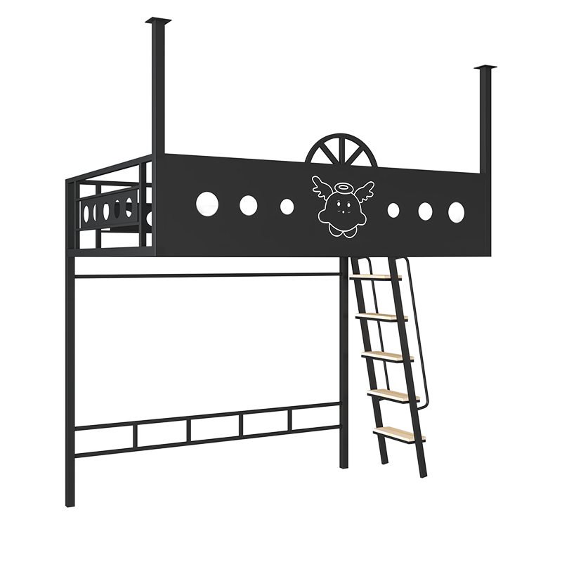 2023新卡通儿童床天使公主床铁艺吊床现代简约小户型省空间阁楼床 - 图3