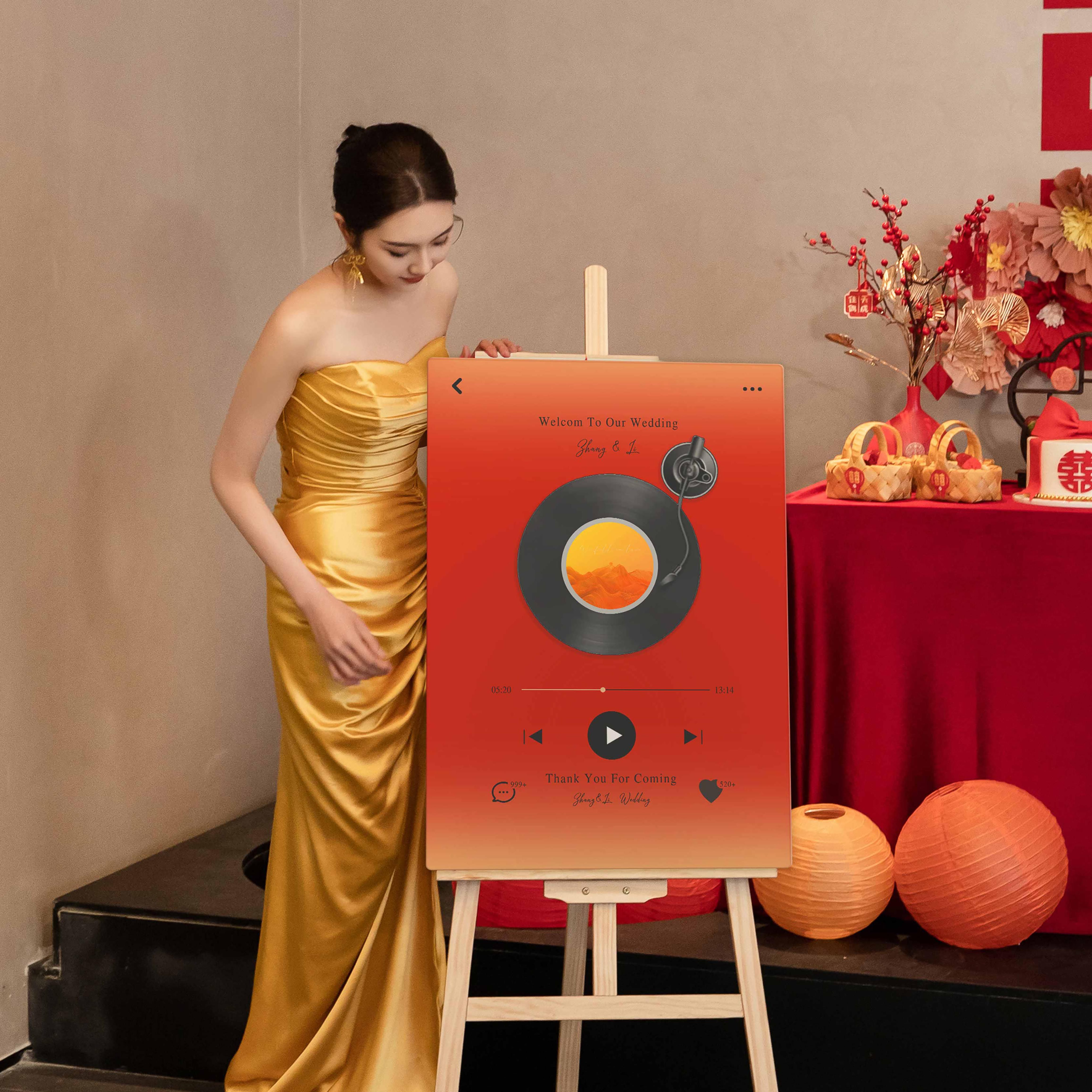 订婚结婚定制迎宾牌指示牌小红书吾家有喜设计感只此青绿国风水牌,淘宝优惠券,粉丝福利购,淘宝优惠卷