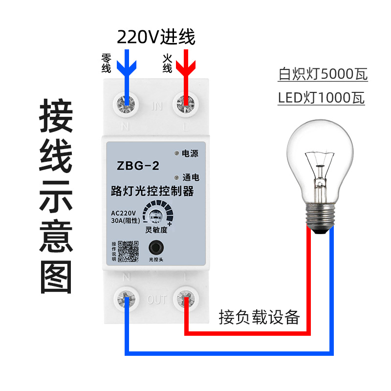 路灯光控开关220V门头灯招牌灯全自动智能感应控制器探头天黑开灯 - 图2