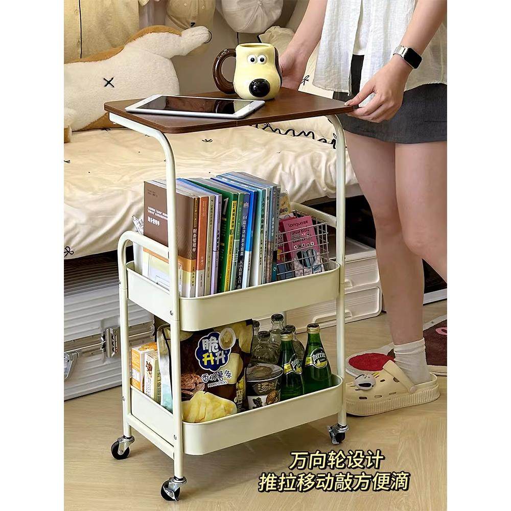 中古风小推车置物架可移动茶几零食客厅沙发边几边桌迷你床头桌子,淘宝优惠券,粉丝福利购,淘宝优惠卷