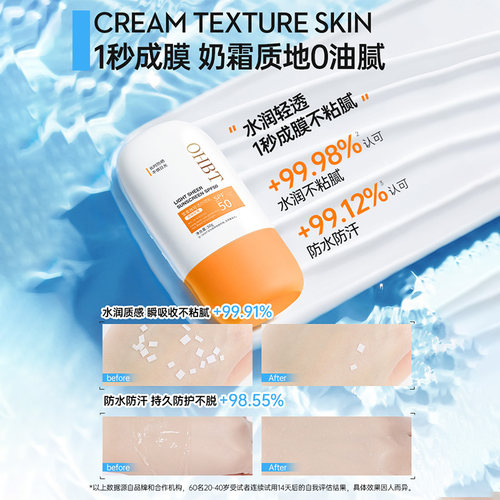 OHBT澳白防晒霜正品官方旗舰军训专用身体防晒面部男女通用小黄帽 - 图2