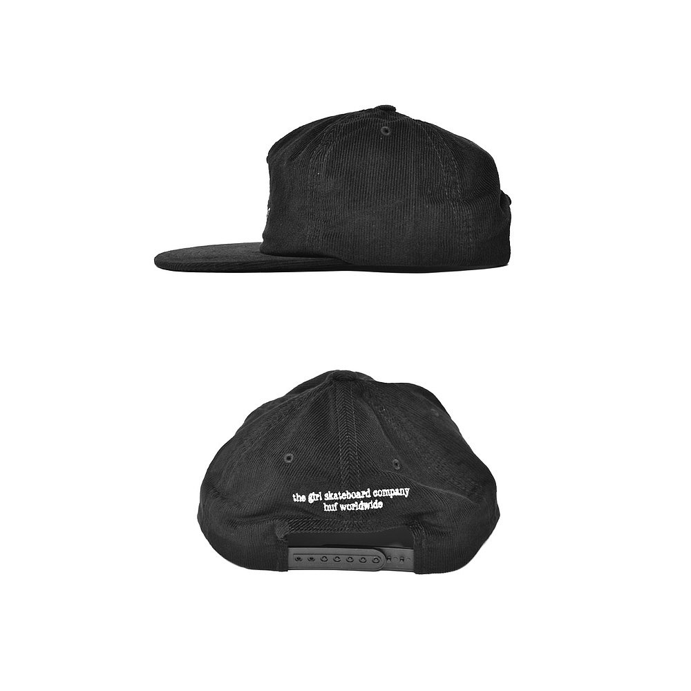 日本直邮Huff Cap HUF Outline Cord Snapback帽子男士女士黑色-图1