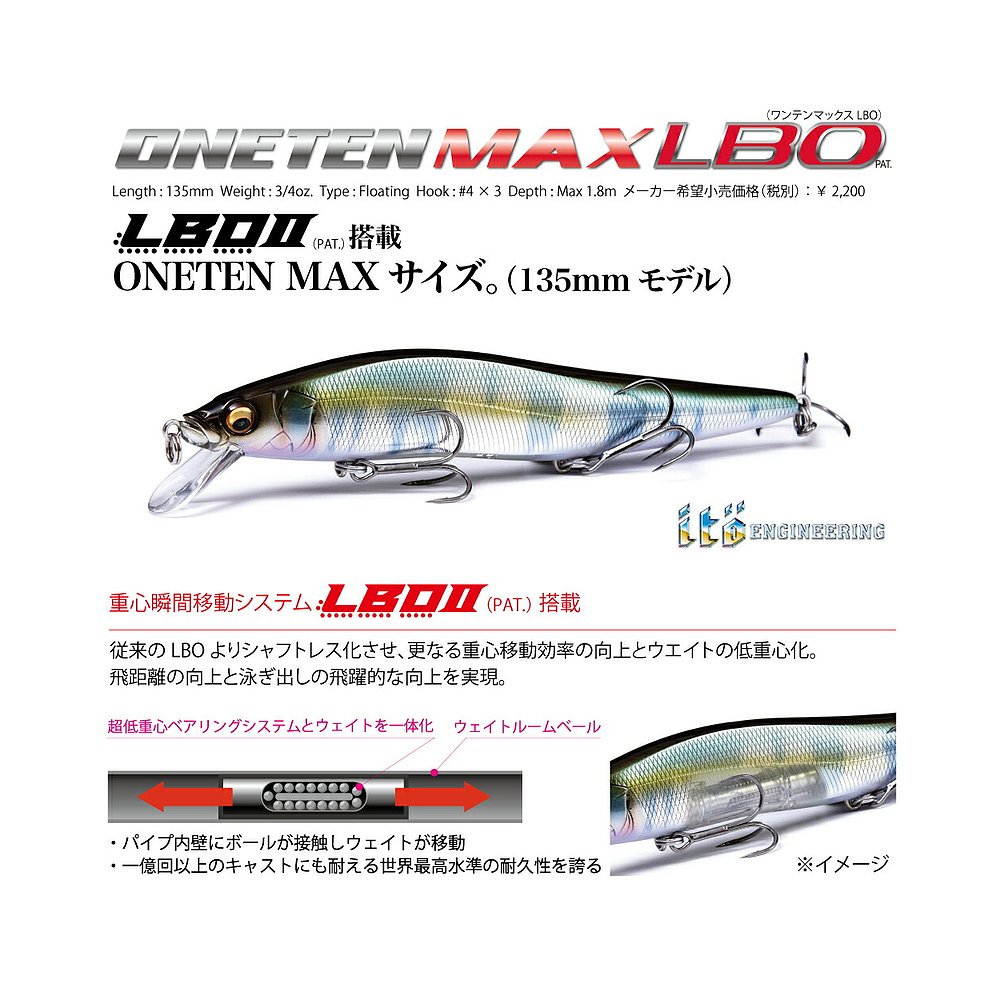 日本直邮Megabass ONETEN MAX LBO ONETEN MAX LBO PM Setsukiyu - 图0