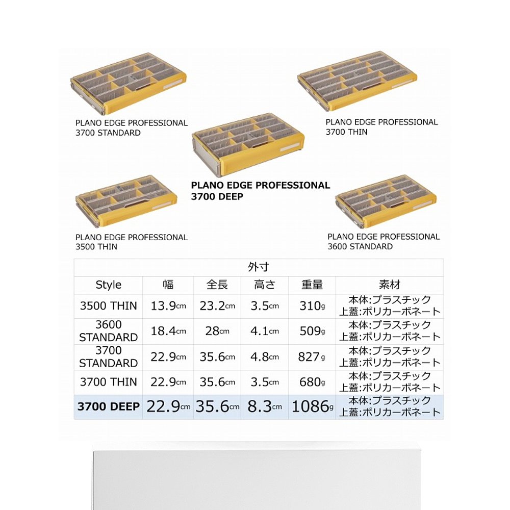 日本直邮Plano 路亚盒配件盒诱饵盒 EDGE Professional 3700 DEEP - 图3