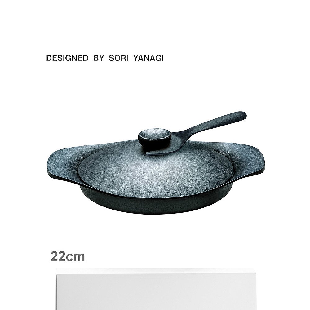 日本直邮柳宗理炊具 SORI YANAGI 油锅 22cm 带铁器盖和把手 黑色 - 图3