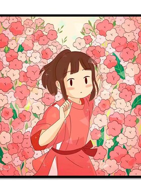 宫崎骏千与千寻数字油画装饰画