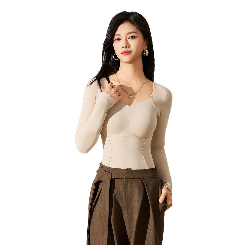 石墨烯发热保暖内衣女式带胸垫一体式内搭上衣打底衫修身,淘宝优惠券,粉丝福利购,淘宝优惠卷