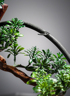 宇轩  禅意新中式沙盘摆件铁艺风化根雕家居装饰品办公室玄关