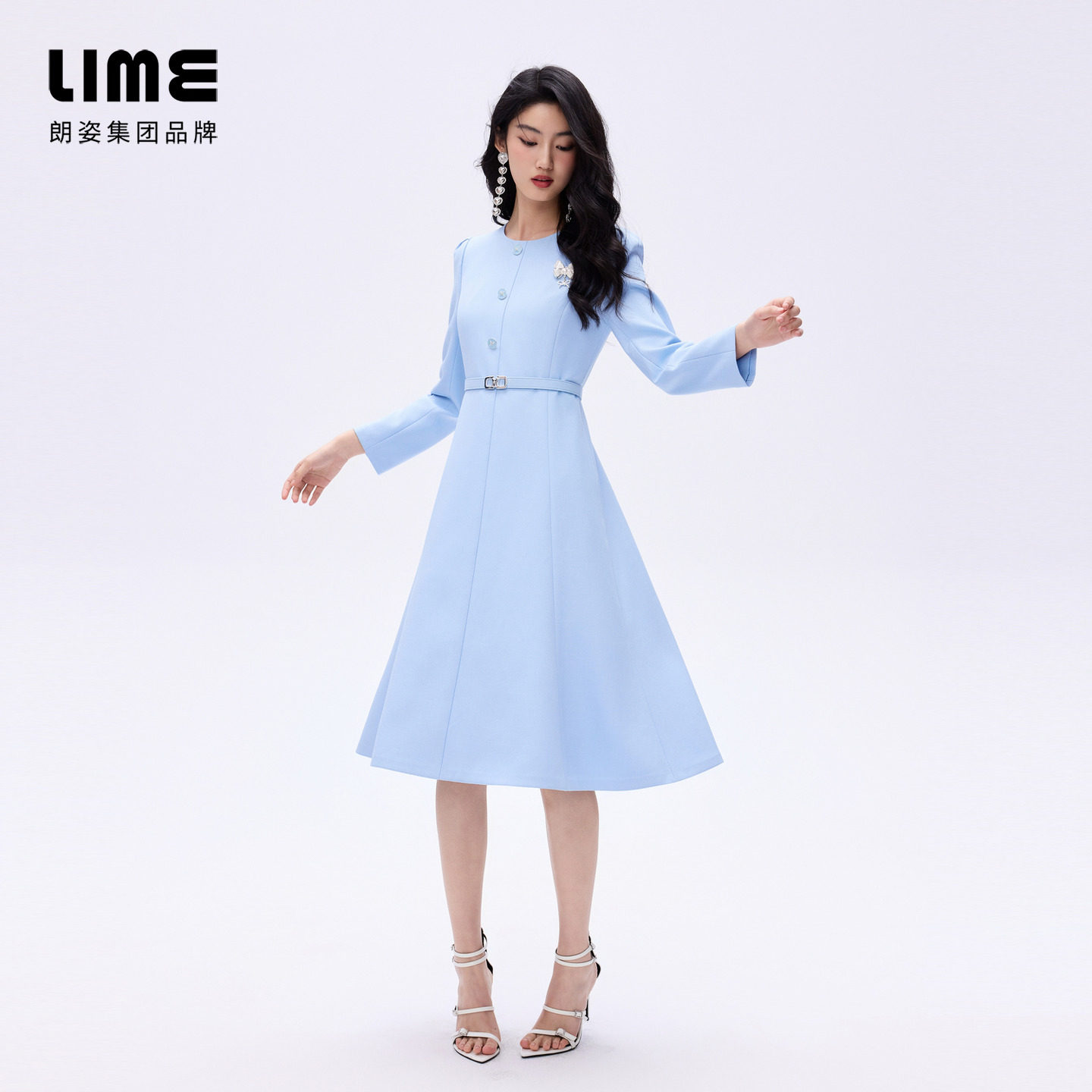 【商场同款】朗姿/LIME莱茵小香风A字伞摆连衣裙滴油扣26年春新款,淘宝优惠券,粉丝福利购,淘宝优惠卷