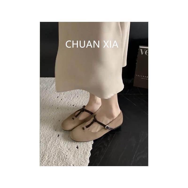 羊皮版~法式T字带浅口单鞋女真皮圆头平底玛丽珍鞋复古芭蕾风瓢鞋,淘宝优惠券,粉丝福利购,淘宝优惠卷