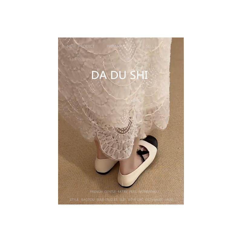 羊皮版！法式拼色圆头玛丽珍鞋女优雅蝴蝶结平底单鞋真皮软底瓢鞋,淘宝优惠券,粉丝福利购,淘宝优惠卷