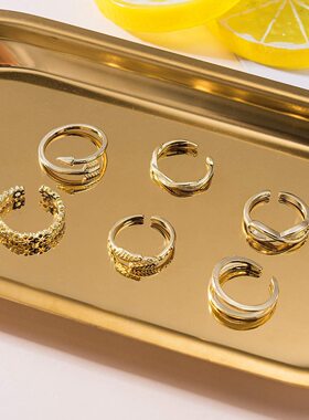 欧美脚趾环戒指12件套可调节花朵