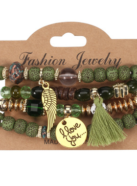 欧美热销手镯翅膀元素仿菩提珠