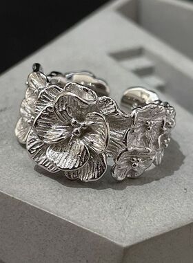 重工复古素圈玛瑙戒指不掉色女