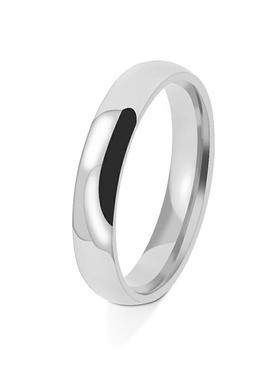 欧美时尚简约4mm钛钢光面戒指