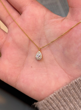 水滴梨形满钻项链送女友礼物