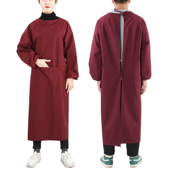 El delantal de manga larga es resistente al aceite, al agua, a las manchas y a la suciedad.