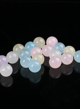 摩根石天然散珠子五色玉diy