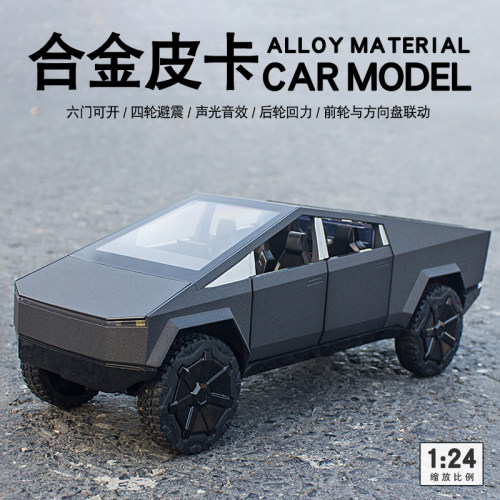 合金1:24玩具汽车特斯啦皮卡车模赛博皮卡车模型仿真摆件收藏货车 - 图0