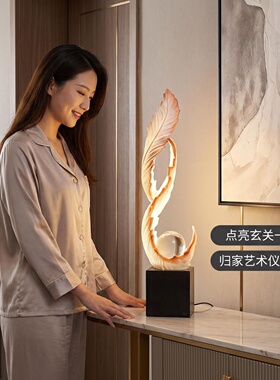风生水起入户玄关装饰摆件轻奢高档客厅高级感电视柜壁龛乔迁礼物