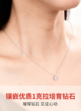 DEINO黛诺铂金人鱼之泪钻石项链女经典高级轻奢项链送女朋友礼物