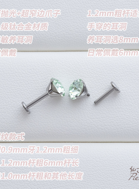 植入级医用钛合金施家华子耳钉