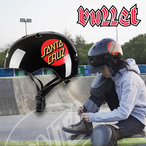 【187旗舰店】SC联名BULLET专业滑板轮滑成人儿童护具鬼手头盔 - 图1