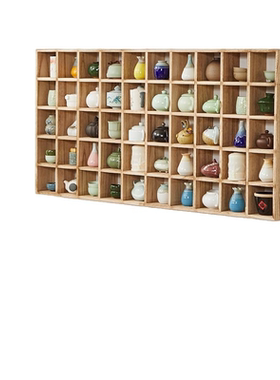 中式博古架实木茶具收纳架壁挂式茶杯展示架客厅茶室装饰复古摆件