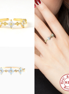 S925纯银INS迷你小巧戒指 欧美跨境热销创意百搭个性女生指环戒指