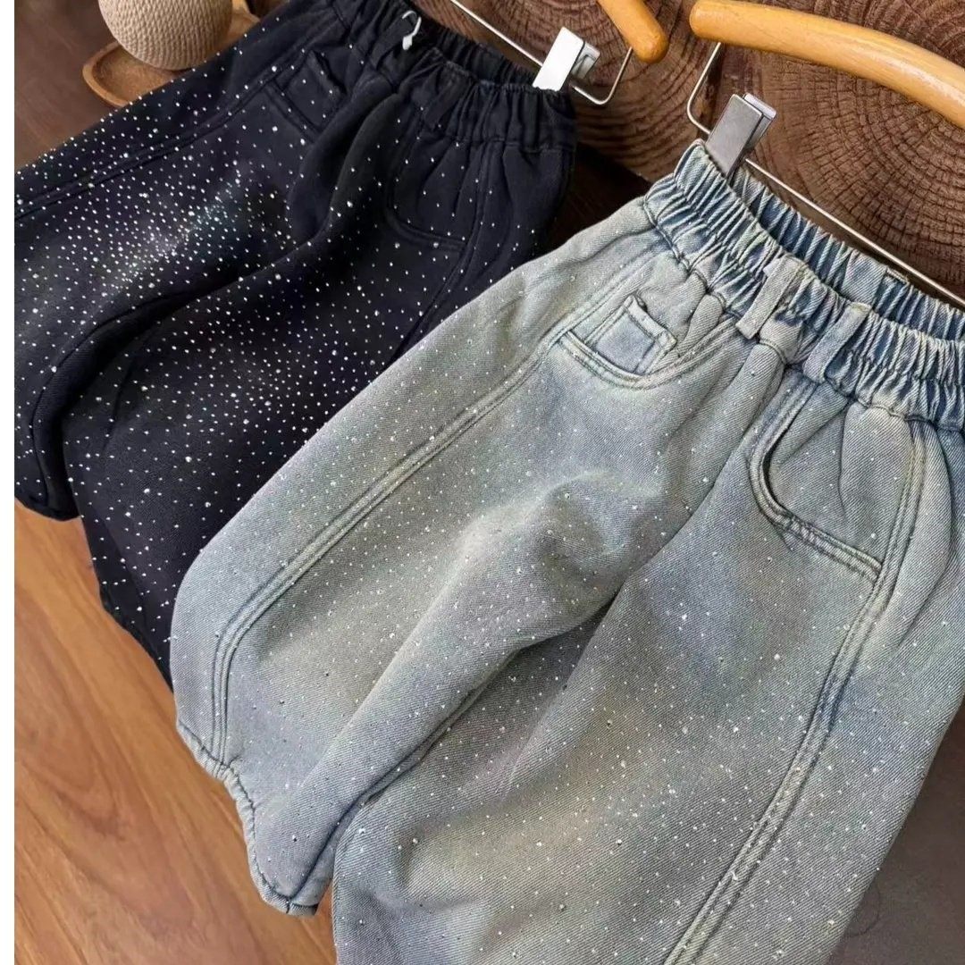 “璀璨星闪”2026火出圈的满钻爆闪牛仔裤一体加厚绒新款个性裤子,淘宝优惠券,粉丝福利购,淘宝优惠卷