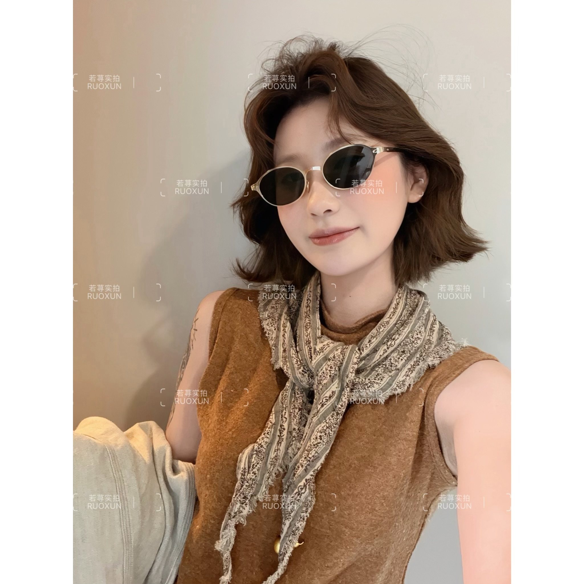 RuoXun26新款日系复古废土风小领巾女做旧流苏三角巾防风护颈配饰,淘宝优惠券,粉丝福利购,淘宝优惠卷