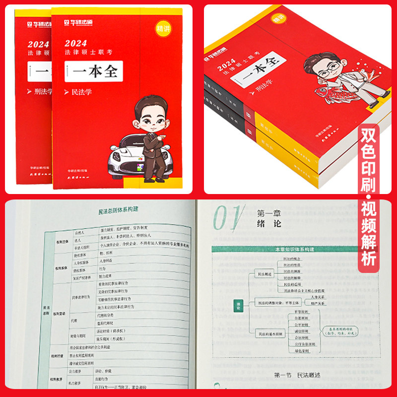 华图法硕2024考研法律硕士联考一本全教材章节真题配套练习2000题背诵体系杨烁民法于越刑法杜洪波法理学赵逸凡法学非法学考试分析_虎窝淘